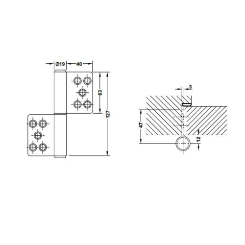 Bản lề nâng hạ 80Kg Hafele 926.13.903 5 Kích thước của Bản lề nâng hạ 80Kg Hafele 926.13.903