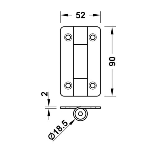 Bản lề nhà vệ sinh công cộng Hafele 988.98.091 5 Kích thước của Bản lề nhà vệ sinh công cộng Hafele 988.98.091