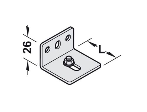 Bas treo tường cho ray cửa lùa Hafele 44mm 940.62.061 5 Kích thước của Bas treo tường cho ray cửa lùa Hafele 44mm 940.62.061