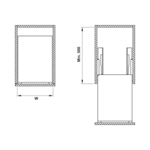 Bộ rổ dao thớt, chai lọ Sonata Hafele 549.20.014 Inox 304 5 Kích thước của Bộ rổ dao thớt, chai lọ Sonata Hafele 549.20.014 Inox 304