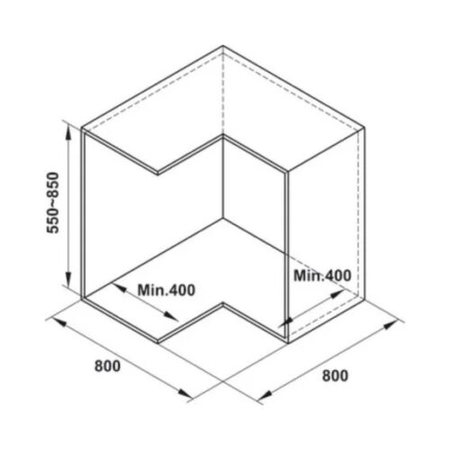 Bộ rổ góc xoay 270 độ Mezzo Hafele 548.37.010 Inox 304 6 Kích thước của Bộ rổ góc xoay 270 độ Mezzo Hafele 548.37.010 Inox 304