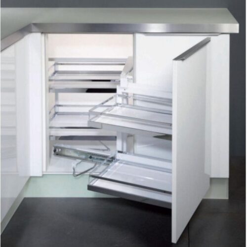 Bộ rổ kéo góc Magic Corner, xoay trái, khay Arena Hafele 546.17.005 5 Bộ rổ kéo góc Magic Corner, xoay trái, khay Arena Hafele 546.17.005