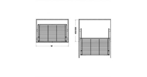 Bộ rổ kéo Hafele 549.03.134 cho tủ bếp dưới rộng 600mm 5 Kích thước của Bộ rổ kéo Hafele 549.03.134 cho tủ bếp dưới rộng 600mm