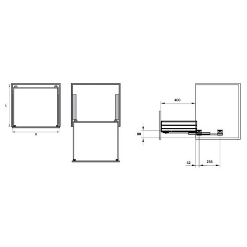 Bộ rổ xoong nồi Cappella Hafele 549.08.027 Inox 304 5 Kích thước của Bộ rổ xoong nồi Cappella Hafele 549.08.027 Inox 304
