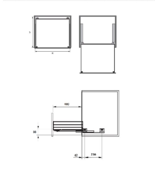 Bộ rổ xoong nồi Cappella Hafele 549.08.224 mạ chrome 5 Kích thước của Bộ rổ xoong nồi Cappella Hafele 549.08.224 mạ chrome