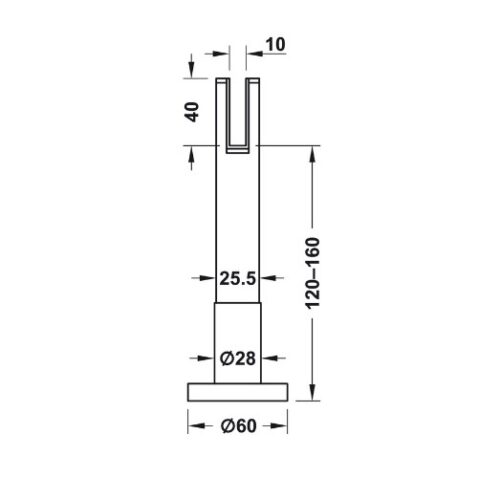 Chân đỡ nhà vệ sinh công cộng Hafele 988.98.120 5 Kích thước của Chân đỡ nhà vệ sinh công cộng Hafele 988.98.120