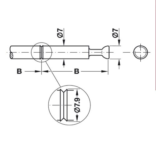 Chốt đôi khoảng cách B34mm Hafele 262.28.786 5 Kích thước của Chốt đôi khoảng cách B34mm Hafele 262.28.786