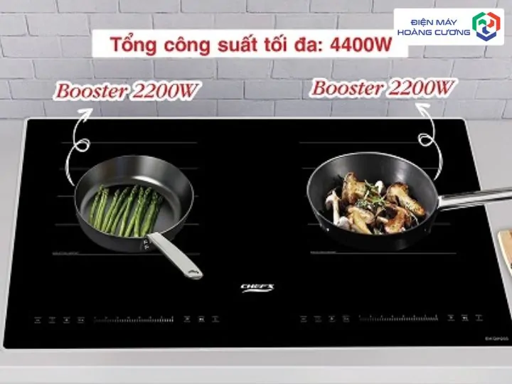 Bếp từ đôi Chefs EH-DIH203 12 Công suất bếp từ đôi Chefs EH-DIH203 mạnh mẽ