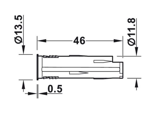 Công tắc cảm biến chạm Hafele 833.89.058 5 Kích thước của Công tắc cảm biến chạm Hafele 833.89.058