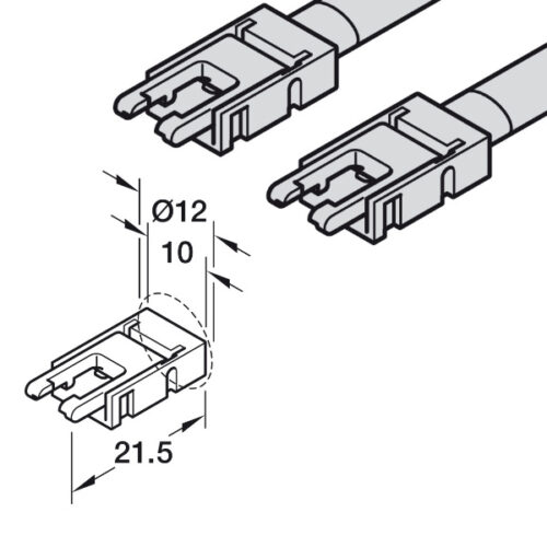 Dây nối cho đèn Led dây 8mm Hafele 833.89.191 5 Dây nối cho đèn Led dây 8mm Hafele 833.89.191