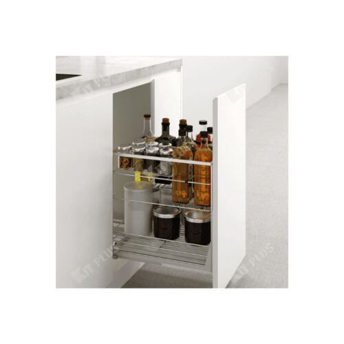 Giá để gia vị nan dẹt Inox mờ, ray giảm chấn Kit Plus DS.40 7 Giá để gia vị nan dẹt Inox mờ, ray giảm chấn Kit Plus DS.40