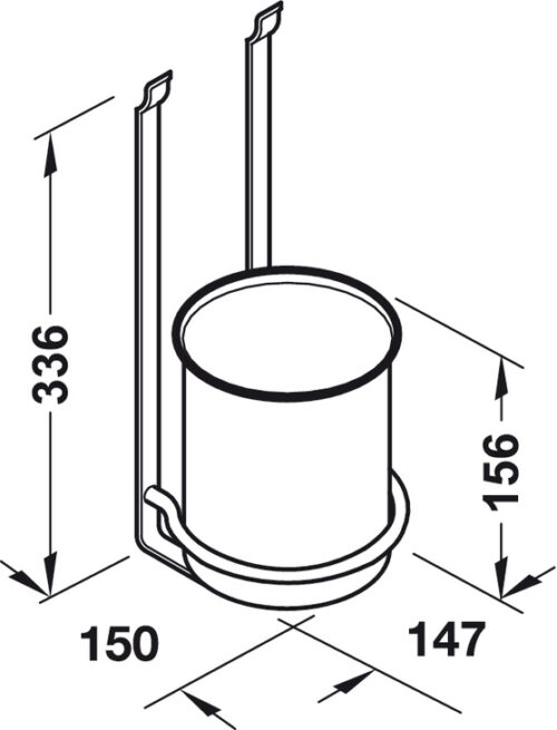 Khay giữ ly, thép Hafele 521.61.635 5 Kích thước của Khay giữ ly, thép Hafele 521.61.635