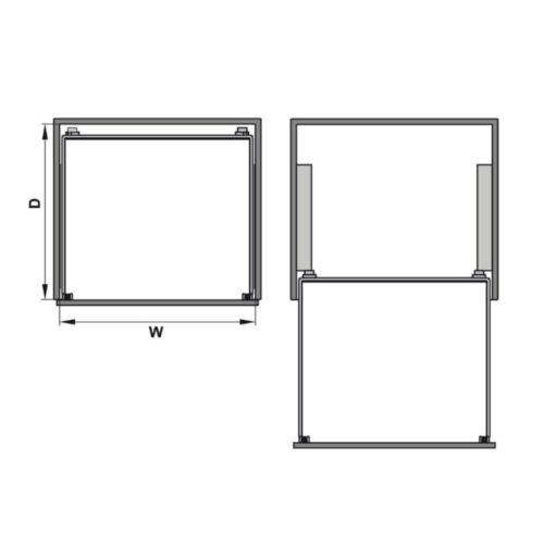 Rổ kéo lọt lòng 600 mm Hafele 540.26.667 6 Kích thước rổ kéo lọt lòng 600 mm Hafele 540.26.667