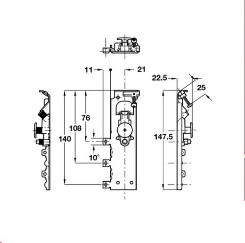Phụ kiện bas treo tủ lắp lỗ khoan sẵn Hafele 290.41.905 5 Kích thước của Phụ kiện bas treo tủ lắp lỗ khoan sẵn Hafele 290.41.905