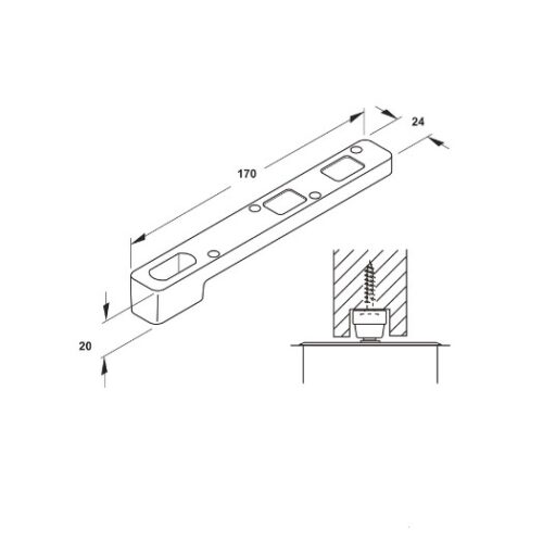Phụ kiện cho bản lề sàn Hafele 932.79.090 5 Kích thước của Phụ kiện cho bản lề sàn Hafele 932.79.090