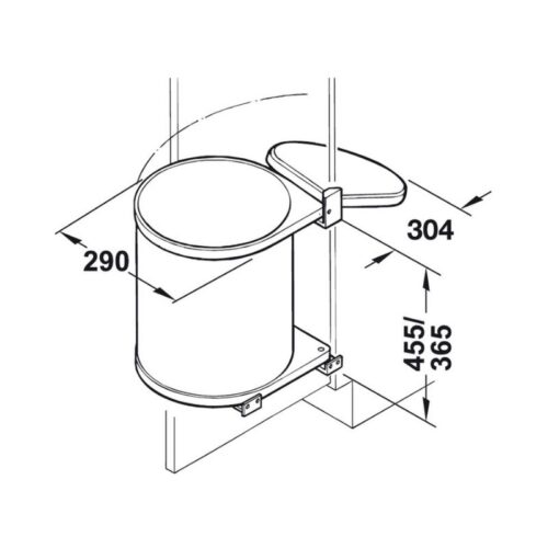 Thùng rác gắn cửa màu trắng Hafele 502.12.729 15L 5 phu kien nha bep 502 12 729 1