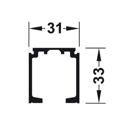 Ray trượt Hafele R31 x C33mm dài 4mét 940.43.942 5 Kích thước của Ray trượt Hafele R31 x C33mm dài 4mét 940.43.942