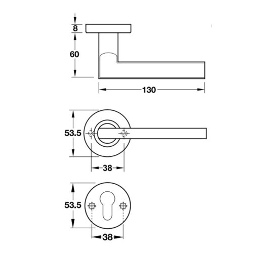 Tay nắm tủ cửa phòng Hafele 903.99.789 5 Kích thước của Tay nắm tủ cửa phòng Hafele 903.99.789