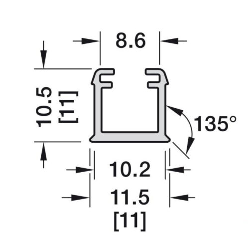 Thanh dẫn đèn lắp âm Hafele 833.72.898 5 Kích thước của Thanh dẫn đèn lắp âm Hafele 833.72.898