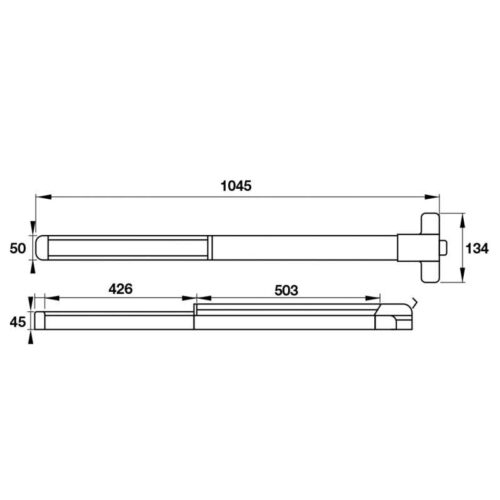 Thanh thoát hiểm Hafele 911.52.143 5 Kích thước của Thanh thoát hiểm Hafele 911.52.143