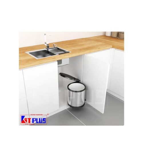 Thùng rác Inox tròn gắn cánh Kit Plus DF.08L 5 Thùng rác Inox tròn gắn cánh Kit Plus DF.08L