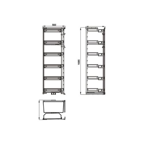 Bộ rổ Hafele Kara Swing 548.65.862 6 tầng 600mm 8 Bộ rổ Hafele Kara Swing 548.65.862 6 tầng 600mm