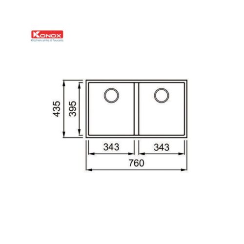 Chậu rửa bát Konox Granite Veloci 760D Grey 9 Thiết kế của Chậu rửa bát Granite Veloci 760D Grey