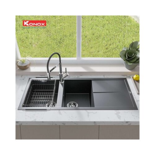 Chậu rửa bát Konox Granite Livello Smart 1160 Black 16 Chậu rửa bát Konox Granite Livello Smart 1160 Black