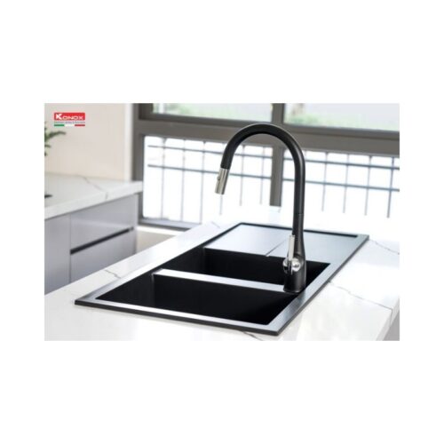 Chậu rửa bát Konox Granite Livello Smart 1160 Black 14 Chậu rửa bát Konox Granite Livello Smart 1160 Black