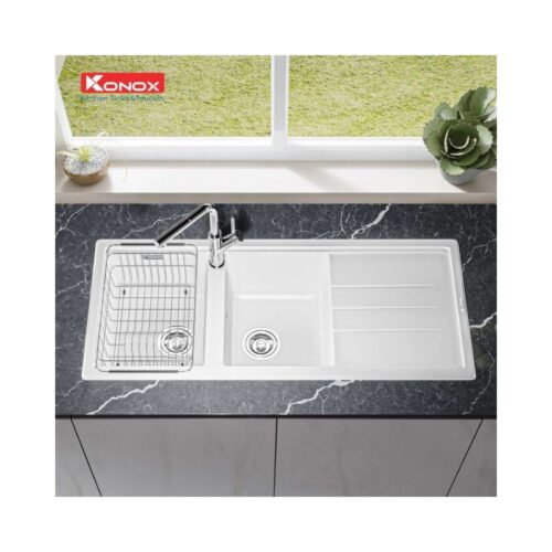 Chậu rửa bát Konox Granite Phoenix 1160 Silver 7 Chậu rửa bát Konox Granite Phoenix 1160 Silver