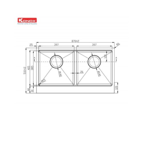 Chậu rửa bát Konox Workstation - Apron Sink KN8751DA Retta 9 Thiết kế của Chậu rửa bát Workstation - Apron Sink KN8751DA Retta