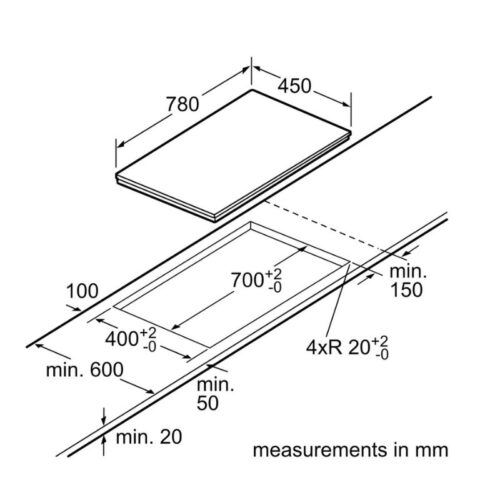 Bếp từ đôi Bosch PPI8256EVN 9 Kích thước bếp từ đôi Bosch PPI8256EVN