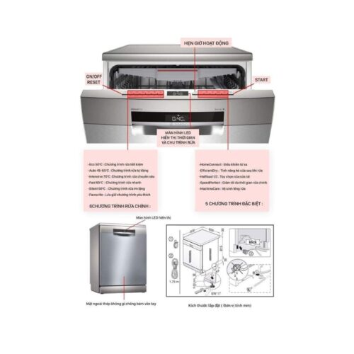 Máy rửa bát Bosch SMS6ECI03E 13 bộ 16 Máy rửa bát Bosch SMS6ECI03E 13 bộ