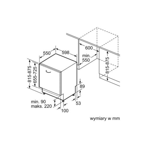 Máy rửa bát Bosch SMV4ECX26E serie 4 17 Kích thước của Máy rửa bát Bosch SMV4ECX26E serie 4