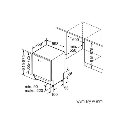 Máy rửa bát Bosch SMV6ECX93E 23 Kích thước của Máy rửa bát Bosch SMV6ECX93E