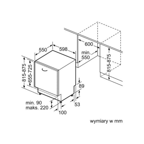 Máy rửa bát Bosch SMV6ZCX02E 14 Kích thước của Máy rửa bát Bosch SMV6ZCX02E