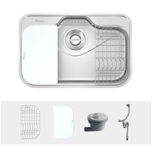 Chậu rửa bát inox 1 hố Konox Tari 7851SR 8 Trọn bộ Chậu rửa bát inox 1 hố Konox Tari 7851SR