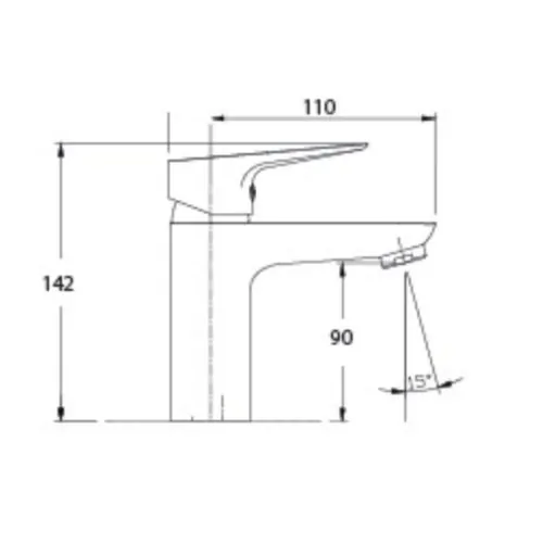 Kích thước vòi chậu lavabo nóng lạnh Paul Schmitt PA010F
