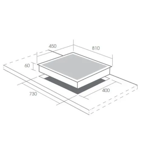 Bếp từ Canzy 3 vùng nấu CZ-970PLUS lắp âm 5 Kích thước bếp từ Canzy 3 vùng nấu CZ-970PLUS lắp âm