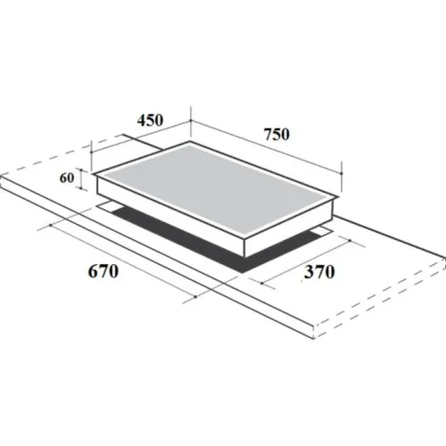 Bếp từ đôi Canzy CZ 9928P lắp âm 5 Kích thước lắp đặt bếp từ đôi Canzy CZ 9928P lắp âm