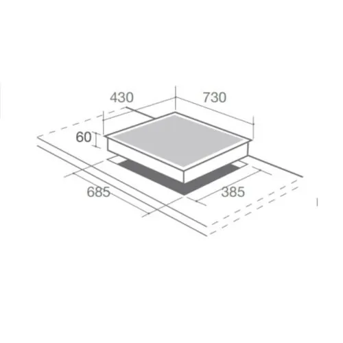 Bếp từ đôi Canzy CZI 9979 PLUS lắp âm 5 Kích thước lắp đặt bếp từ đôi Canzy CZI 9979 PLUS lắp âm
