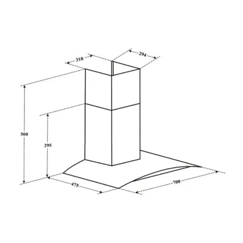 Máy hút mùi áp tường Canzy CZ 70BDS 6 Kích thước máy hút mùi áp tường Canzy CZ 70BDS