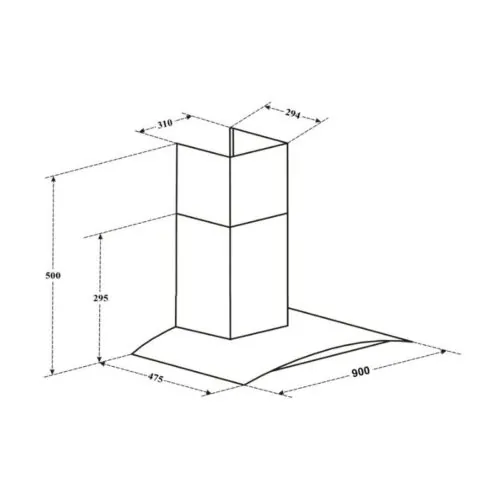 Máy hút mùi áp tường Canzy CZ 90BDS 5 Kích thước máy hút mùi áp tường Canzy CZ 90BDS
