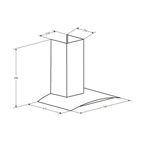Máy hút mùi áp tường Canzy CZ TB70 7 Kích thước máy hút mùi áp tường Canzy CZ TB70