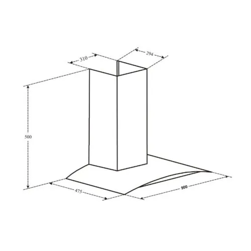 Máy hút mùi áp tường Canzy CZ TB90 6 Kích thước máy hút mùi áp tường Canzy CZ TB90