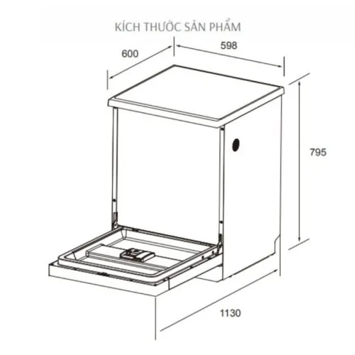 Máy rửa bát độc lập Canzy CZ-BHN14PTC 9 Kích thước máy rửa bát độc lập Canzy CZ-BHN14PTC