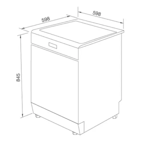 Máy rửa bát độc lập Malloca MDW14-S10TFT 9 Kích thước máy rửa bát độc lập Malloca MDW14-S10TFT