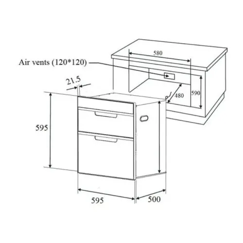 Máy sấy bát âm tủ Canzy CZ 1006 5 Kích thước máy sấy bát âm tủ Canzy CZ 1006