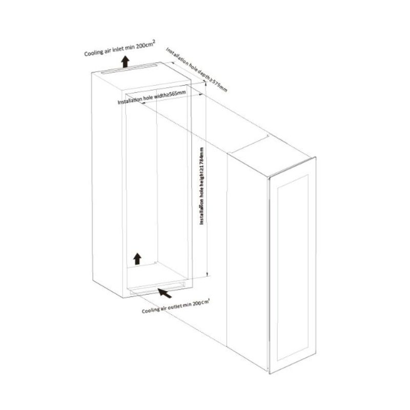 Tủ bảo quản rượu âm tủ Malloca MWC-95BI 5 Thiết kế tủ bảo quản rượu âm tủ Malloca MWC-95BI