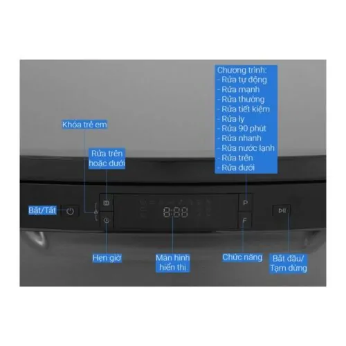 Máy rửa chén độc lập Hafele HDW-F602EB 538.21.360 11 Bảng điều khiển máy rửa chén độc lập Hafele HDW-F602EB 538.21.360
